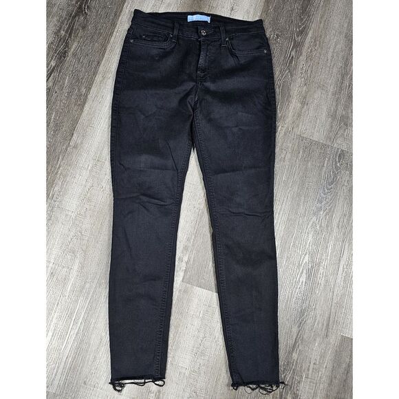 7 For All Mankind Denim - 7 For All Mankind Bair The Ankle Skinny Jeans Womens‎ Size 28 Black Stretch
